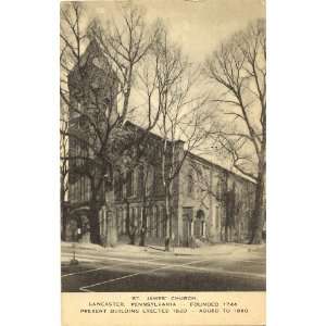  1940s Vintage Postcard St. James Church   Lancaster 