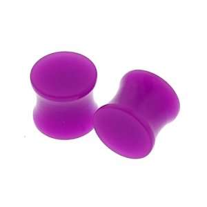 Purple Neon Acrylic Double Flared Plugs   9/16 (14 mm)   Sold as a 