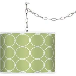  Spring Interlace Giclee Plug In Swag Chandelier