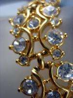 Joan Rivers Chunky Cast Facet Cut Glass Crystal Stone Link Bracelet 
