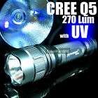 Torch CREE Q5 LED 270 Lumens UV Flashlight Lamp+Holster