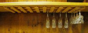 40 wine glass stemware wood holder rack under cabinet bar  