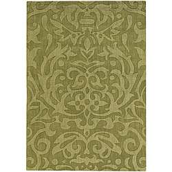Hand tufted Jaira Floral Green New Zealand Wool Rug (5 x 7 