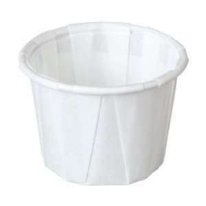 Genpak F075 0.75 Ounce Capacity 1 1/8 Inch Height White Color Pleated 