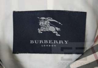 Burberry London Tan Classic Check Button Down Lightweight Jacket Size 