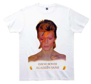 David Bowie Aladdin Sane retro ziggy white t shirt  