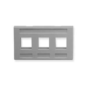  New Furniture Faceplate 3Port   Gray   ICC IC107FM3 GY 