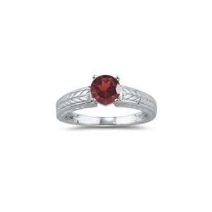  1.06 Cts Garnet Ring in 14K White Gold 7.5 Jewelry