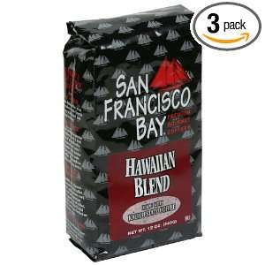 San Franscisco Bay Coffee Hawaiian Blend Whole Bean, 12 Ounce (Pack of 