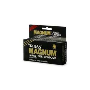  Trojan Magnum Premium Latex Condoms, Lubricated, Large 