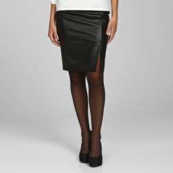 MICHAEL Michael Kors Womens Black Leather Pencil Skirt   