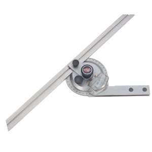   Universal Vernier Bevel Protractor, Stainless Steel, 12 Scale Length