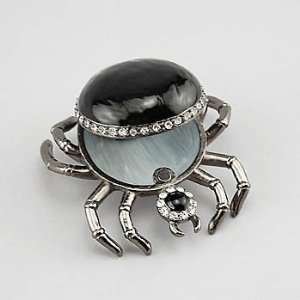  Jeweled Trinket Box  Black Spider