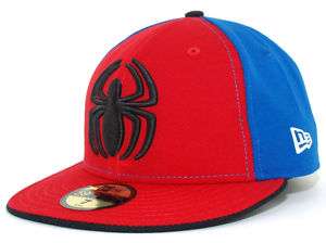 New Era 59Fifty Marvel Spiderman Basic Logo Two Tone Fitted Cap Hat 