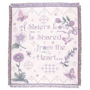   Sisters Love Personalized 2 Layer Woven Throw WT 2017
