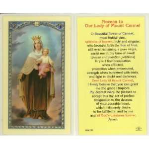Novena to Our Lady of Mount Carmel Holy Card (800 523) (E24 829 