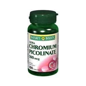  NATURES BOUNTY ULTRA CHROMIUM PIC 500 MCG 100Tablets 