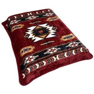  New Wyndham House Burgundy Native American Print Blanket 