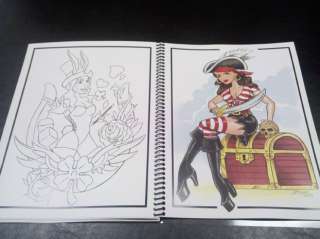 PIN UP TATTOO ART FLASH BOOK COLOR W LINES  