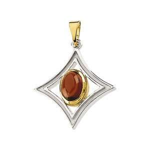  07.00 X 05.00 MM Sterling Silver & 14K Yellow Gold Cab 