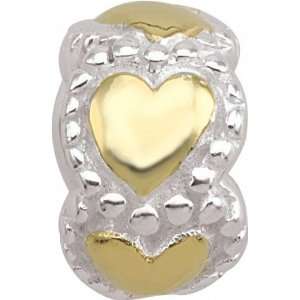   Hearts Charm fits Pandora, Troll & Chamilia European Charm Bracelets