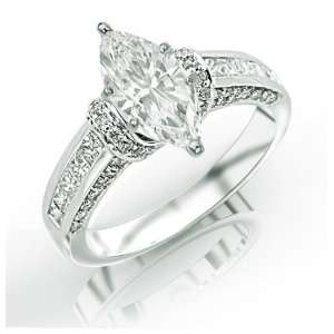  0.82 Carat Pave Set Round Diamonds Engagement Ring 