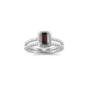 0.61 Cts Garnet Solitaire Ring in 14K White Gold 10.0 