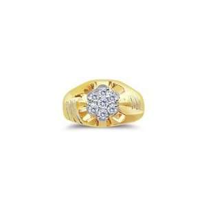  0.48 CT MENS TWO TONE CLUSTER RING 5.5 Jewelry