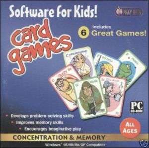 Kids Card 6 PC Games Concentration & Memory Works with Windows XP 