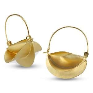  24K Gold Plated Sterling Silver Tulip Earrings CleverEve 