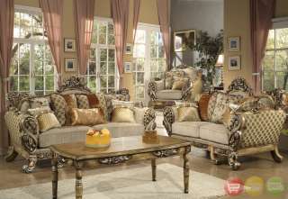 Formal Sofa Love Seat Chair & Tables Complete 6 Piece Living Room Set 