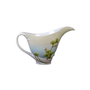   Blue and White Glazed Porcelain Pink Ginkgo Cream Pitcher Home