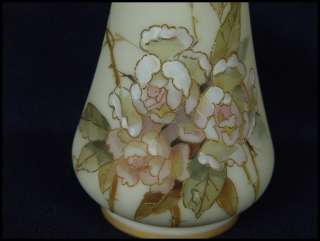 Crown Milano satin Art Glass Mt Washington Vase signed  