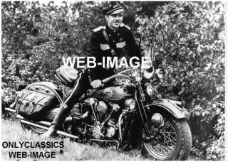 HARLEY DAVIDSON KNUCKLEHEAD MOTORCYCLE  COP  CLUB PHOTO  