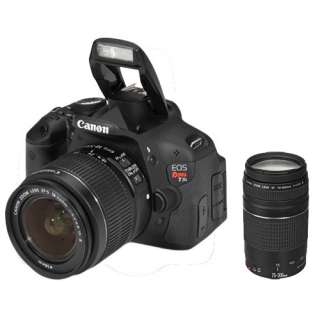 Canon 18MP EOS Rebel T3i 18 55mm IS II + 75 300mm SLR Black NEW 
