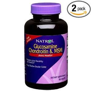  Natrol Glucosamine, Chondroitin and MSM, 90 Tablets (Pack 