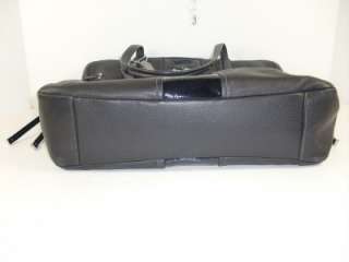 Coach 18962 Black Leather Chelsea Stripe Charlie Tote Shoulder Handbag 