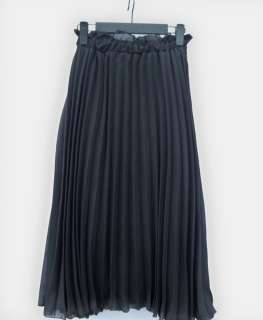 Women Ladies Retro Pleated Chiffon Long Lrregular Dress Skirt 5 color 