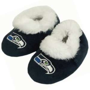   SEAHAWKS OFFICIAL LOGO BABY BOOTIE SLIPPERS 3 6 MOS