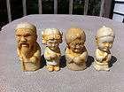 nice set of 4 oriental faux ivory resin figurines 2
