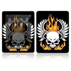  Apple iPad Decal Vinyl Sticker Skin   Flame Skull 