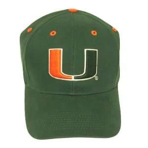  NCAA OFFICIAL MIAMI HURRICANES UM GREEN COTTON CAP HAT 