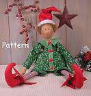 PATTERN Christmas Elf Primitive Vintage Raggedy Cloth Doll Sewing 