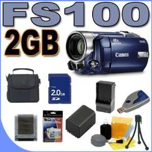  Canon FS 100 (Blue) Flash Memory Camcorder with 48x 