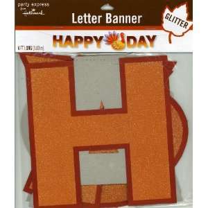   Day Thanksgiving Glitter Letter Party Banner