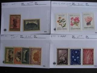 ARGENTINA better older mostly M stamps assembled in sales cards PLZ 