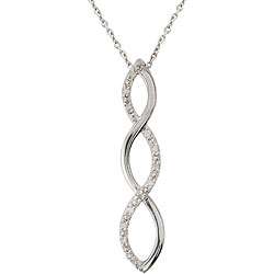 Sterling Silver 1/10ct TDW Diamond Twist Necklace  