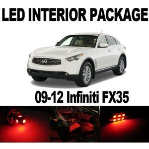 Infiniti FX35 FX50 2009 2012 RED 14 x SMD LED Interior Bulb Package 