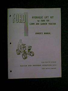 FORD 100 TRACTOR HYDRAULIC LIFT OWNER PARTS MANUAL 9470  