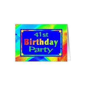    41st Birthday Party Invitation Bright Lights Card Toys & Games
